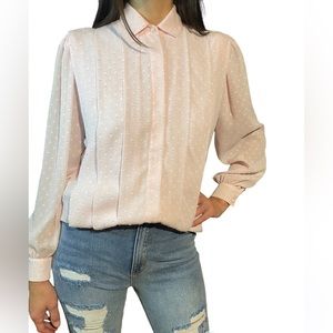 !VINTAGE! LaBlouse Pastel Pink Pleated Top, Size 8